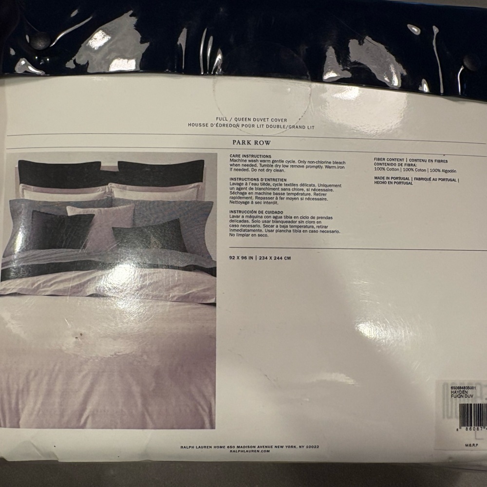 RALPH LAUREN Hayden Queen Tan White Geometric Patterned Duvet Cover NWT $500